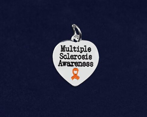 Orange Charms in Ribbon, Heart, and Round Shape for Kidney Cancer, Leukemia, Multiple Sclerosis, Hunger, Gun Violence, and Mass Shooting Awareness - Perfect Jewelry Making, Bracelets, Necklaces, DIY Projects, Support Groups, Fundraisers, and More! in Saudi Arabia