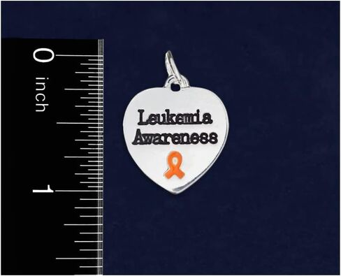 Orange Charms in Ribbon, Heart, and Round Shape for Kidney Cancer, Leukemia, Multiple Sclerosis, Hunger, Gun Violence, and Mass Shooting Awareness - Perfect Jewelry Making, Bracelets, Necklaces, DIY Projects, Support Groups, Fundraisers, and More! in Saudi Arabia