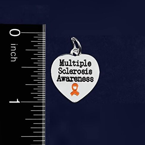 Orange Charms in Ribbon, Heart, and Round Shape for Kidney Cancer, Leukemia, Multiple Sclerosis, Hunger, Gun Violence, and Mass Shooting Awareness - Perfect Jewelry Making, Bracelets, Necklaces, DIY Projects, Support Groups, Fundraisers, and More! in Saudi Arabia