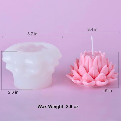 Lotus Flower Candle Mold Alphabet Water Lily Silicone Mold for Soap Soy Wax Epoxy Resin DIY Handcraft Party Dinner Ornaments Wedding Valentine's Day Decoration (A) in Saudi Arabia