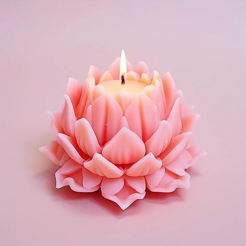 Lotus Flower Candle Mold Alphabet Water Lily Silicone Mold for Soap Soy Wax Epoxy Resin DIY Handcraft Party Dinner Ornaments Wedding Valentine's Day Decoration (A) in Saudi Arabia
