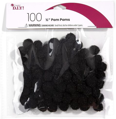 Cousin DIY Black 1/2 inch Poms, 100 Pack in Saudi Arabia