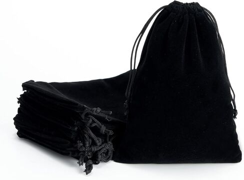 Tendwarm 20 Pcs 4x6 Inches Black Velvet Bags With Drawstring Candy Jewelry Pouch Bags Christmas Wedding Favors in Saudi Arabia