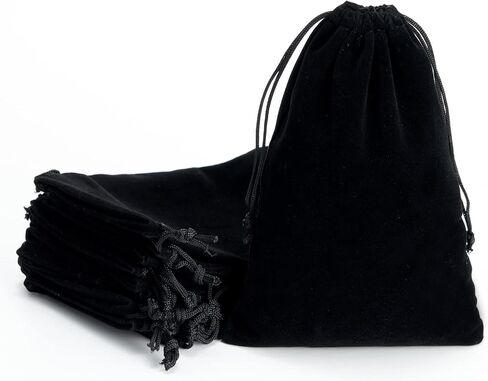 Tendwarm 20 Pcs 4x6 Inches Black Velvet Bags With Drawstring Candy Jewelry Pouch Bags Christmas Wedding Favors in Saudi Arabia