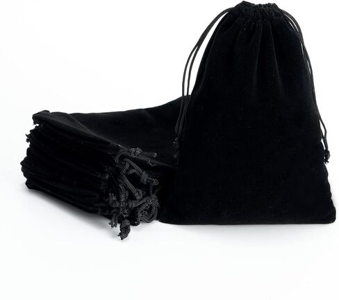 Tendwarm 20 Pcs 4x6 Inches Black Velvet Bags With Drawstring Candy Jewelry Pouch Bags Christmas Wedding Favors in Saudi Arabia