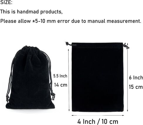 Tendwarm 20 Pcs 4x6 Inches Black Velvet Bags With Drawstring Candy Jewelry Pouch Bags Christmas Wedding Favors in Saudi Arabia
