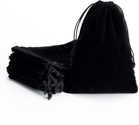 Tendwarm 20 Pcs 4x6 Inches Black Velvet Bags With Drawstring Candy Jewelry Pouch Bags Christmas Wedding Favors in Saudi Arabia