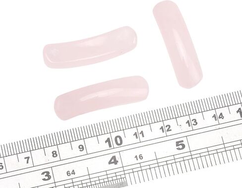 Curved Rose Quartz Stone Beads 36x10mm 4pcs for DIY Bracelet Jewelry Making in Kuwait