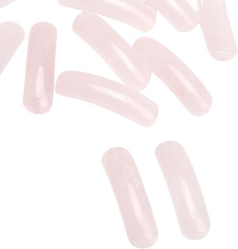 Curved Rose Quartz Stone Beads 36x10mm 4pcs for DIY Bracelet Jewelry Making in Kuwait