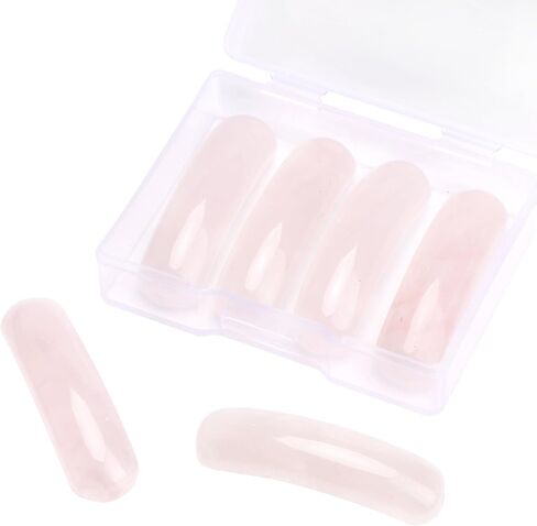 Curved Rose Quartz Stone Beads 36x10mm 4pcs for DIY Bracelet Jewelry Making in Kuwait