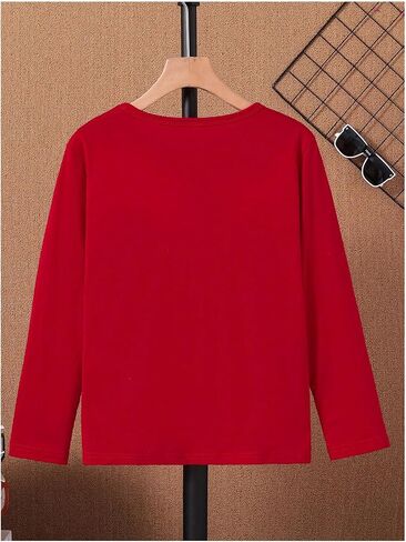 Boy's Color Block Long Sleeve T Shirt Crew Neck Casual Fall Tee Tops Pullovers in Saudi Arabia