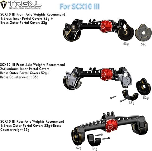 تغطي بوابة النحاس النحاسية الأوزان لـ CAPRA UTB/SCX10 III (الأسود الموازن الخارجي) in Kuwait