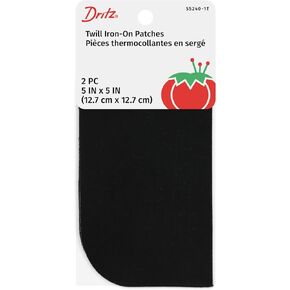 بقع Dritz 55240-1T ، الحديد على ، Twill ، أسود ، 5 × 5 بوصة (2 العقد)