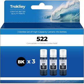 522 Black Ink Bottles ET-2800 ET-4800 ET-2400 ET-2803 522 Ink Refill Bottles Black Compatible for ET 2800 ET 4800 ET2800 ET 2400 ET4800 ET 2803 ET-2720 ET-4810 ET-4700 ET-2840 Printer (Not Subli Ink)