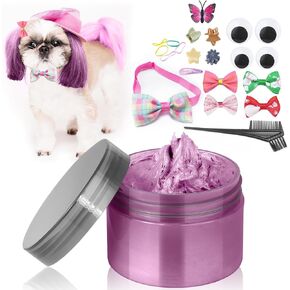 Pink Temporary Hair Color Wax Kit for Dogs - Ideal Gift for Your Pets or Dog Lovers. Safe Hair Dye Color Wax for Parties, Cosplay,and Christmas. Washable Hair Color for Dogs, Instant Hair Color Cream