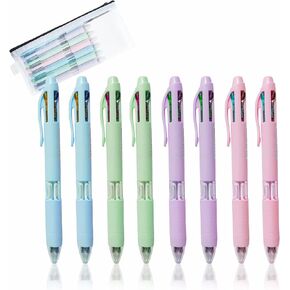 Itechpanda 4 قطع POIND MUNTICOLOR PROINT PEN 4-IN-1 قلم قابلة للتراجع 0.7 مم أقلام نقل ملونة