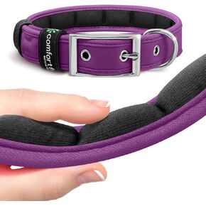 Comfort Fit Dog Collar - Soft Padded Dog Training Collar with Adjustable Buckle - Breathable and Lightweight Pet Collar - Durable, Heavy Duty Dog Collar - Purple, Small - Neck 6.5"-9"