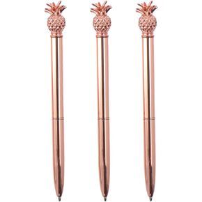 DOHOBBY 3 PCS ROSE GOLD PORPOINT PENS METAL PORPOIN