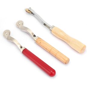 أداة خياطة عجلات التتبع 3pcs ، فاصل غرزة احترافي ، أداة Cuing Marker لغرزة لخطاب من خشب الورق من الجلد