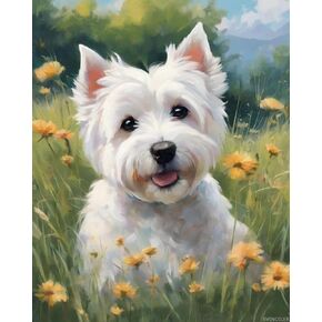 طلاء Svinoiler بأرقام أرقام غرب Highland Terrier Dog Animal Westie DIY DIGIT DIGIT
