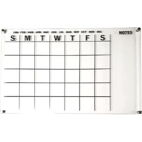 Dry Erase Acrylic Calendar - 16 x 26 Inches