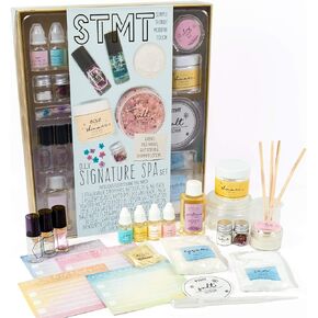 STMT DIY Signature Spa Set by Horizon Group USA, Mix & Make Your Own Spa Supplies with Salt Scrubs, Fragrances & Shimmer Lotions. Multicolored