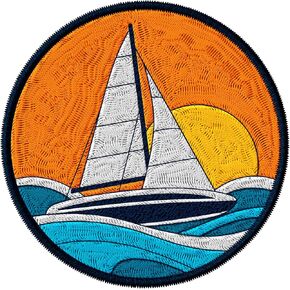 Sailing Patch Embroidered Iron on Patches for Clothes Backpacks Bags Jeans Jackets Size 3" ID45095