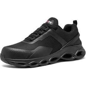 DYKHMATE Steel Toe Wide Shoes for Men Women Lightweight Safety Sneakers Fashion Work Shoes Comfortable Breathable Safety Toe Slip on Tennis Shoes