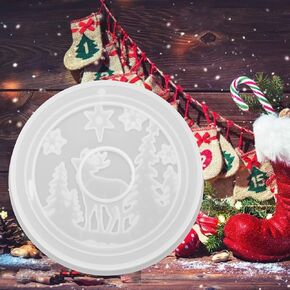 5.1×4.3×0.7in Silicone Resin Mold Christmas Theme Series Silicone Mold Durable Soft Tear Resistance Resin Ornament Molds for DIY Handicrafts(Pentagram)