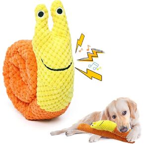 Dog Puzzle Toys Snuffle, Dog Snuffle Toy Snail- Interactive Puppy Toys Dogs Plush Squeaky Toys for Foraging Instinct Training and Stress Release Game