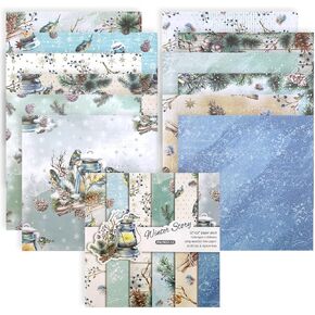 Scrapbooking Paper,Pack of 24 Sheets Designer Paper Pad 12x12 Inches Single-Sided Decorative Origami Scrapbook Paper Supplies Patterned Cardstock for Craft Gift Wrapping Photo Album (PA1902)