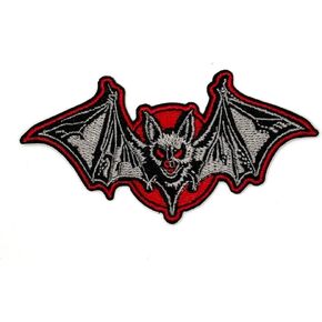3.5"" Bat Iron On Patch | Iron On Bats Embroidered Sew On Patch/Patches | Halloween Gothic Goth Punk Rock Sci Fi Iron On Patches for Holes, Clothing, Dress, Jeans, Hat, Backpacks, Clothes