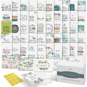 Dessie 56 Pack Inspirational Bible Verse Cards with Envelopes | 8 Unique Scripture Cards | Boxed Greeting Card Set with Blessed Stickers And Bonus Self-Reflection E- Scripture Journal