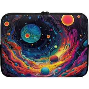 Black Schnauzer Dog Pink Flower Pattern Laptop Sleeve Bag, Computer Bag Tablet Case Cover Universal 10-17 inch Notebook