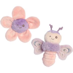 EBBA ™ Flutterflies ™ Flutterfly ™ Rattle & Crinkle Set baby محشو - البهجة الحسية - اللعب الخيالي - الأرجواني 4 بوصات