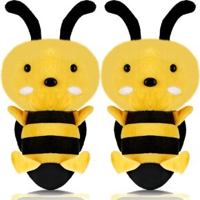 Civaner 2 Pieces Stuffed Honey Bee Toy Movie Plush Bee Stuffed Animal for Decor 1st Birthday Honey Themed Party, 7.87 Inches
