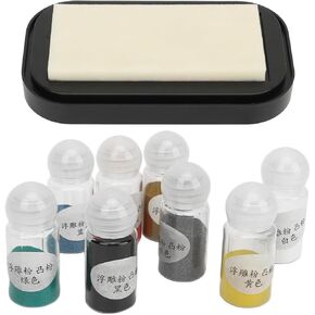 Airshi Embossing Powder, Embossing Powder Set 10ml Each Exquisite with Embossing Ink Pad for Rubber Stamping, Airshitzory94832