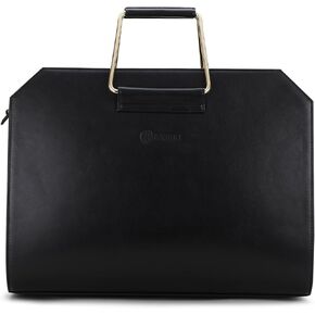 CHIQUE - 15.6" Laptop Tote Bag for Women | Professional Office Bag | Detachable & Adjustable Strap | Vegan Leather (Black)