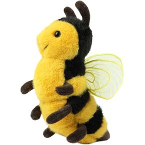 Cute Big Soft Plush Realistic Honey Bee Stuffed Animals Cushion Toy Doll, 6" Bumblebee Plushie Toys Best Birthday Christmas Anniversary Fiesta Party Classroom Prizes Gifts for Children Kids Baby Toys