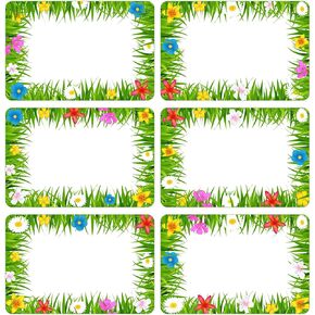 180PCS Spring Name Tags Stickers, Green Spring Summer Grass Flowers Name Stickers Name Labels for Kids Back to School Classroom Office Students Cubby Locker Clothes Party, 2x3 inch
