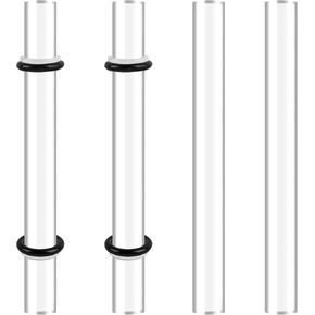 Framendino, 4 Pack Solid Acrylic Roller for Polymer Clay Rolling Pin Rods Bar with Thickness Rings for Craft DIY