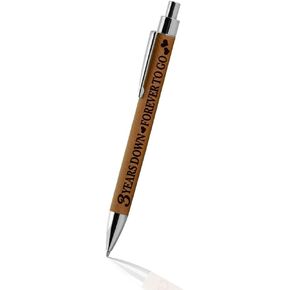 KATE POSH - 3 Years Down, Forever to Go Engraved Leather Pen, Our 3rd Wedding Anniversary, 3 Years as Husband & Wife, Gifts for Her, for Him, for Couples, 3 Years of Marriage (Rawhide)