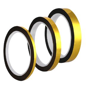 3 Rolls Gold Tape, Gold Tone Tape Matte Gold Metallic Tape, Metallic Washi Mirror Tape, Gold Finish Polyester Film Tape for Crafts Decoration and Gifts Wrapping (1/5", 2/5", 3/5", 165 Yards)