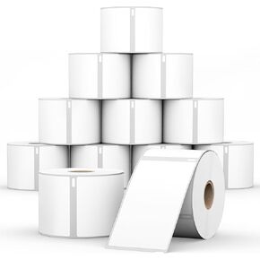 12 Rolls Compatible for DYMO 30323 (2-1/8" x 4") Shipping Labels, Direct Thermal Labels Perforated Compatible with DYMO Labelwriter 450, 450 Turbo, 4XL, Rollo & Zebra Desktop Printers