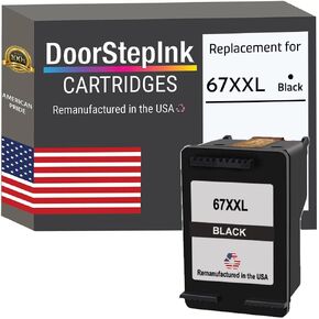 DoorStepInk Remanufactured in The USA Ink Cartridge Replacement for HP 67XXL 67 XXL Black for HP DeskJet 2724 2725 2755e 4155 e Envy 6055 6075 6455
