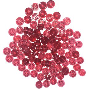 LEGO Parts: 1 x 1 1x1 Transparent Red Plates, Bulk - x50 Loose