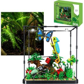 Flowers Insects Collection Building Set Compatible with Lego Sets for Adutls,Ideas Insects Terrarium Building kit,with Butterfly,Ladybird,Chameleon Building Kit for Nature Lover and Kids