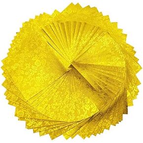 100 Origami paper sheets paper pack Gold Origami paper cranes 6x6 inches for Folding paper, Origami cranes, origami decoration, cardstock