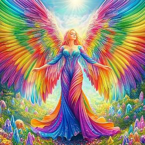 KEYIFA Diamond Art Colorful Angel Diamond Painting Kits for Adults, 5D Round Full Drill, Angel Diamond Dots Mosaic Painting for Beginner, DIY Gems Art Craft for Home Wall Decor 30x30 cm