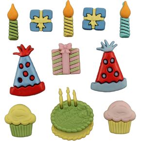 Buttons Galore Craft & Sewing Buttons - Happy Birthday - 3 Packs (33 Buttons)